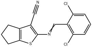 2-[(2,6-dichlorobenzylidene)amino]-5,6-dihydro-4H-cyclopenta[b]thiophene-3-carbonitrile Structure