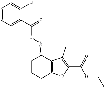ethyl 4-{[(2-chlorobenzoyl)oxy]imino}-3-methyl-4,5,6,7-tetrahydro-1-benzofuran-2-carboxylate Structure