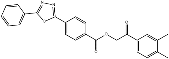 2-(3,4-dimethylphenyl)-2-oxoethyl 4-(5-phenyl-1,3,4-oxadiazol-2-yl)benzoate 구조식 이미지