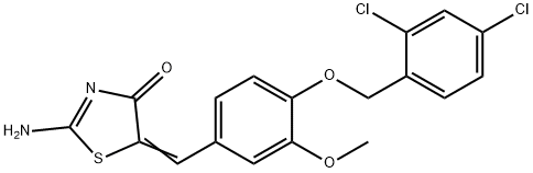 5-{4-[(2,4-dichlorobenzyl)oxy]-3-methoxybenzylidene}-2-imino-1,3-thiazolidin-4-one Structure