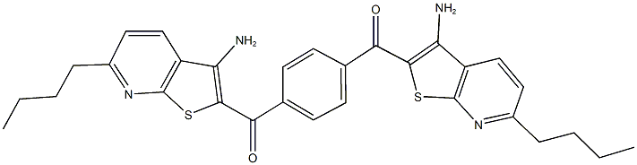 (3-amino-6-butylthieno[2,3-b]pyridin-2-yl){4-[(3-amino-6-butylthieno[2,3-b]pyridin-2-yl)carbonyl]phenyl}methanone 구조식 이미지