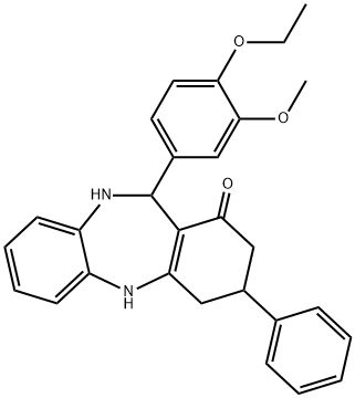 11-(4-ethoxy-3-methoxyphenyl)-3-phenyl-2,3,4,5,10,11-hexahydro-1H-dibenzo[b,e][1,4]diazepin-1-one Structure