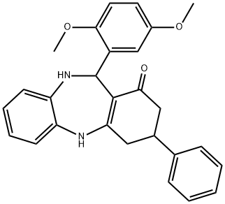 11-(2,5-dimethoxyphenyl)-3-phenyl-2,3,4,5,10,11-hexahydro-1H-dibenzo[b,e][1,4]diazepin-1-one Structure