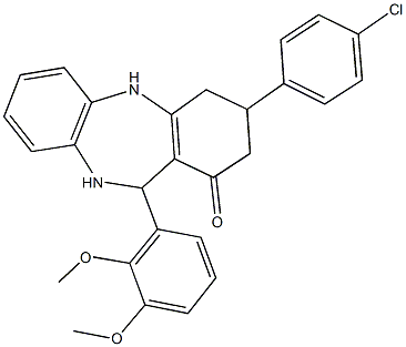 3-(4-chlorophenyl)-11-(2,3-dimethoxyphenyl)-2,3,4,5,10,11-hexahydro-1H-dibenzo[b,e][1,4]diazepin-1-one Structure