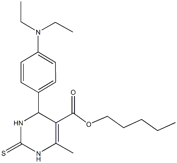 pentyl 4-[4-(diethylamino)phenyl]-6-methyl-2-thioxo-1,2,3,4-tetrahydropyrimidine-5-carboxylate 구조식 이미지