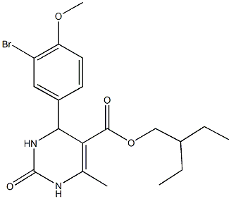 2-ethylbutyl 4-(3-bromo-4-methoxyphenyl)-6-methyl-2-oxo-1,2,3,4-tetrahydro-5-pyrimidinecarboxylate 구조식 이미지