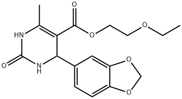 2-ethoxyethyl 4-(1,3-benzodioxol-5-yl)-6-methyl-2-oxo-1,2,3,4-tetrahydro-5-pyrimidinecarboxylate 구조식 이미지