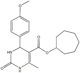 cycloheptyl 4-(4-methoxyphenyl)-6-methyl-2-oxo-1,2,3,4-tetrahydro-5-pyrimidinecarboxylate 구조식 이미지