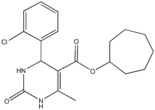 cycloheptyl 4-(2-chlorophenyl)-6-methyl-2-oxo-1,2,3,4-tetrahydro-5-pyrimidinecarboxylate 구조식 이미지
