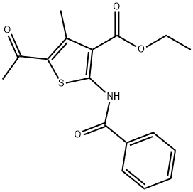 ethyl 5-acetyl-2-(benzoylamino)-4-methyl-3-thiophenecarboxylate 구조식 이미지