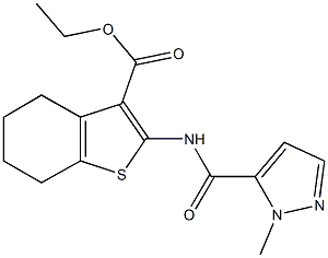 ethyl 2-{[(1-methyl-1H-pyrazol-5-yl)carbonyl]amino}-4,5,6,7-tetrahydro-1-benzothiophene-3-carboxylate Structure