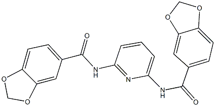 N-{6-[(1,3-benzodioxol-5-ylcarbonyl)amino]-2-pyridinyl}-1,3-benzodioxole-5-carboxamide 구조식 이미지
