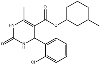 3-methylcyclohexyl 4-(2-chlorophenyl)-6-methyl-2-oxo-1,2,3,4-tetrahydro-5-pyrimidinecarboxylate Structure