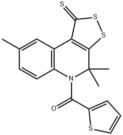 4,4,8-trimethyl-5-(2-thienylcarbonyl)-4,5-dihydro-1H-[1,2]dithiolo[3,4-c]quinoline-1-thione Structure