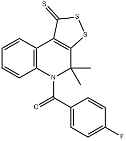 5-(4-fluorobenzoyl)-4,4-dimethyl-4,5-dihydro-1H-[1,2]dithiolo[3,4-c]quinoline-1-thione 구조식 이미지