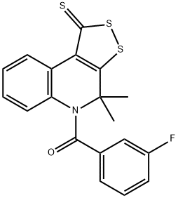 5-(3-fluorobenzoyl)-4,4-dimethyl-4,5-dihydro-1H-[1,2]dithiolo[3,4-c]quinoline-1-thione 구조식 이미지