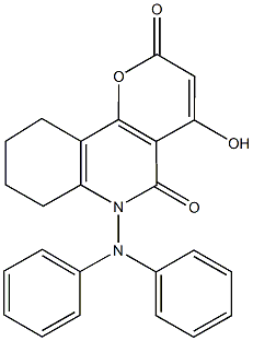 6-(diphenylamino)-4-hydroxy-7,8,9,10-tetrahydro-2H-pyrano[3,2-c]quinoline-2,5(6H)-dione 구조식 이미지