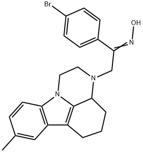 1-(4-bromophenyl)-2-(8-methyl-1,2,3a,4,5,6-hexahydro-3H-pyrazino[3,2,1-jk]carbazol-3-yl)ethanone oxime Structure