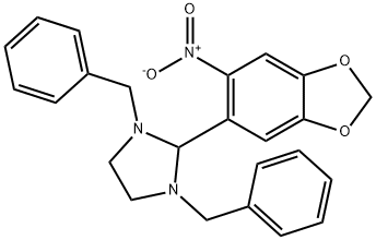 1,3-dibenzyl-2-{6-nitro-1,3-benzodioxol-5-yl}imidazolidine Structure