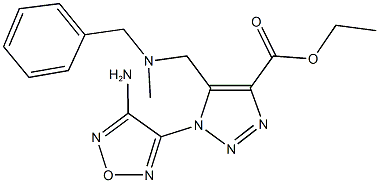 ethyl 1-(4-amino-1,2,5-oxadiazol-3-yl)-5-{[benzyl(methyl)amino]methyl}-1H-1,2,3-triazole-4-carboxylate 구조식 이미지