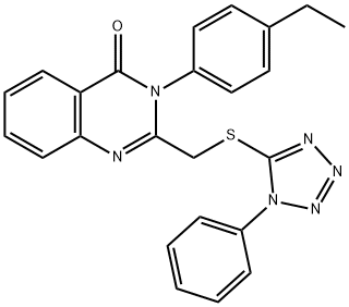 3-(4-ethylphenyl)-2-{[(1-phenyl-1H-tetraazol-5-yl)sulfanyl]methyl}-4(3H)-quinazolinone Structure