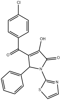 4-(4-chlorobenzoyl)-3-hydroxy-5-phenyl-1-(1,3-thiazol-2-yl)-1,5-dihydro-2H-pyrrol-2-one Structure