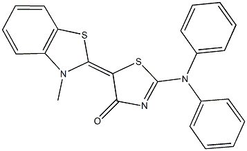 2-(diphenylamino)-5-(3-methyl-1,3-benzothiazol-2(3H)-ylidene)-1,3-thiazol-4(5H)-one Structure