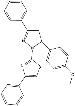 2-{5-[4-(methyloxy)phenyl]-3-phenyl-4,5-dihydro-1H-pyrazol-1-yl}-4-phenyl-1,3-thiazole Structure