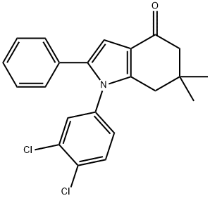 1-(3,4-dichlorophenyl)-6,6-dimethyl-2-phenyl-1,5,6,7-tetrahydro-4H-indol-4-one 구조식 이미지