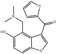 {4-[(dimethylamino)methyl]-5-hydroxy-1-benzofuran-3-yl}(2-thienyl)methanone 구조식 이미지