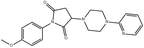 1-(4-methoxyphenyl)-3-[4-(2-pyridinyl)-1-piperazinyl]-2,5-pyrrolidinedione 구조식 이미지