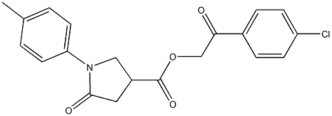 2-(4-chlorophenyl)-2-oxoethyl 1-(4-methylphenyl)-5-oxo-3-pyrrolidinecarboxylate 구조식 이미지