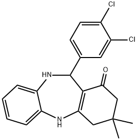 11-(3,4-dichlorophenyl)-3,3-dimethyl-3,4,10,11-tetrahydro-2H-dibenzo[b,e][1,4]diazepin-1-ol 구조식 이미지