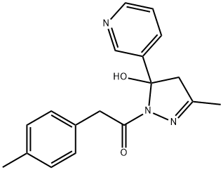 3-methyl-1-[(4-methylphenyl)acetyl]-5-(3-pyridinyl)-4,5-dihydro-1H-pyrazol-5-ol Structure