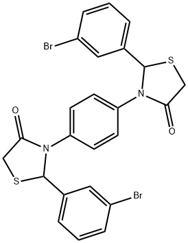 2-(3-bromophenyl)-3-{4-[2-(3-bromophenyl)-4-oxo-1,3-thiazolidin-3-yl]phenyl}-1,3-thiazolidin-4-one 구조식 이미지