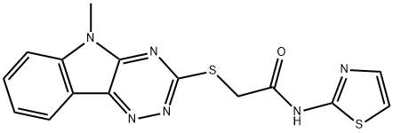 2-[(5-methyl-5H-[1,2,4]triazino[5,6-b]indol-3-yl)sulfanyl]-N-(1,3-thiazol-2-yl)acetamide Structure