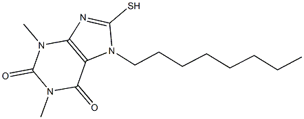 1,3-dimethyl-7-octyl-8-sulfanyl-3,7-dihydro-1H-purine-2,6-dione Structure