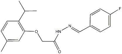 N'-(4-fluorobenzylidene)-2-(2-isopropyl-5-methylphenoxy)acetohydrazide Structure