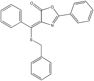 4-[(benzylsulfanyl)(phenyl)methylene]-2-phenyl-1,3-oxazol-5(4H)-one 구조식 이미지