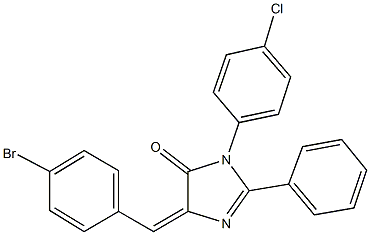 5-(4-bromobenzylidene)-3-(4-chlorophenyl)-2-phenyl-3,5-dihydro-4H-imidazol-4-one 구조식 이미지