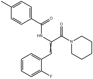 N-[2-(2-fluorophenyl)-1-(1-piperidinylcarbonyl)vinyl]-4-methylbenzamide Structure