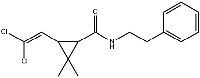 3-(2,2-dichloroethenyl)-2,2-dimethyl-N-(2-phenylethyl)cyclopropanecarboxamide Structure