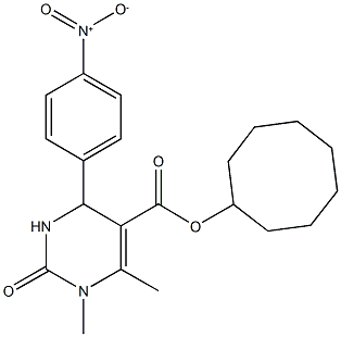 cyclooctyl 4-{4-nitrophenyl}-1,6-dimethyl-2-oxo-1,2,3,4-tetrahydro-5-pyrimidinecarboxylate 구조식 이미지