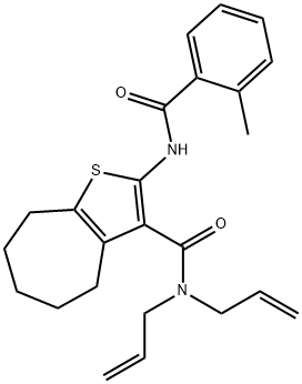 N,N-diallyl-2-[(2-methylbenzoyl)amino]-5,6,7,8-tetrahydro-4H-cyclohepta[b]thiophene-3-carboxamide Structure