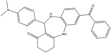 7-benzoyl-11-[4-(dimethylamino)phenyl]-2,3,4,5,10,11-hexahydro-1H-dibenzo[b,e][1,4]diazepin-1-one 구조식 이미지