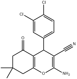 2-amino-4-(3,4-dichlorophenyl)-7,7-dimethyl-5-oxo-5,6,7,8-tetrahydro-4H-chromene-3-carbonitrile Structure