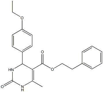 2-phenylethyl 4-[4-(ethyloxy)phenyl]-6-methyl-2-oxo-1,2,3,4-tetrahydropyrimidine-5-carboxylate 구조식 이미지