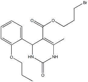 3-bromopropyl 6-methyl-2-oxo-4-[2-(propyloxy)phenyl]-1,2,3,4-tetrahydropyrimidine-5-carboxylate Structure