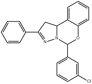 5-(3-chlorophenyl)-2-phenyl-1,10b-dihydropyrazolo[1,5-c][1,3]benzoxazine 구조식 이미지