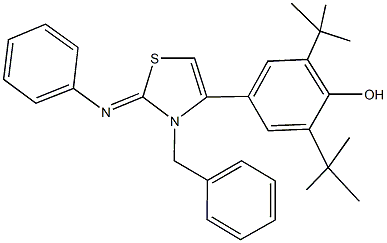 4-[3-benzyl-2-(phenylimino)-2,3-dihydro-1,3-thiazol-4-yl]-2,6-ditert-butylphenol 구조식 이미지